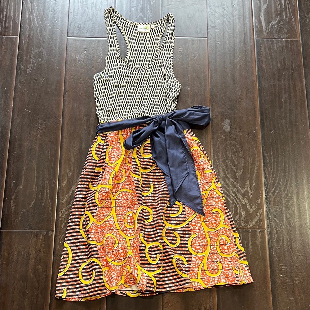 Porridge Navy and Orange Dress, size M